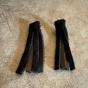 Black Faux Leather Earrings